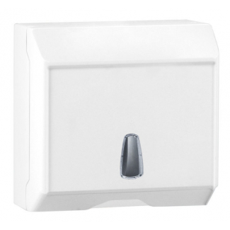 Dispenser per salviette asciugamni in carta piegate a "Z", in plastica bianca
