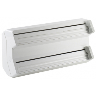Dispenser devolgitore con cursore per rotolo alluminio + pellicola trasparente , in plastica bianco