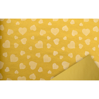 Carta regalo ecopaglia beige, riciclabile, fantasia "Harten" con cuori, in fogli formato 70 x 100 cm , confezione da 25 pezzi