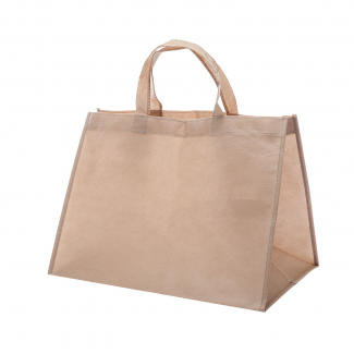 Shopper avana-ecrù in tessuto non tessuto, fondo largo, confezione da 10 pezzi
