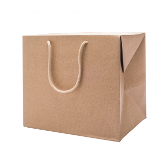 Bag box avana, con chiusura ad alette pieghevoli, con maniglie in cordone cotone