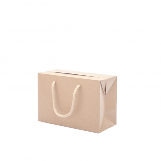 Bag box avana, con chiusura ad alette pieghevoli, con maniglie in cordone cotone