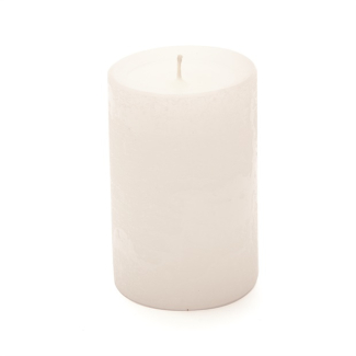 Candela moccolo "Rustico" in cera bianca, diametro 10 cm, altezza 15 cm