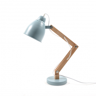 Lampada da tavolo in metallo e legno regolabile, 50x31x15 cm, vari colori
