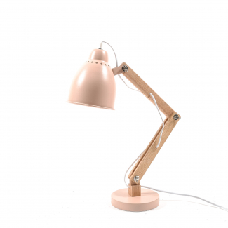 Lampada da tavolo in metallo e legno regolabile, 50x31x15 cm, vari colori