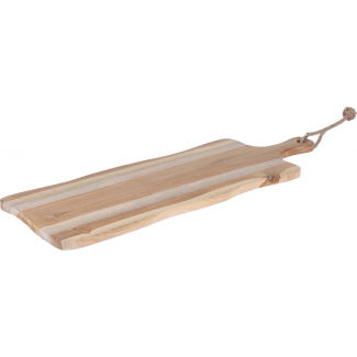 Tagliere in legno con manico e corda, formato 20x59 cm