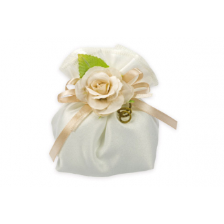 Sacchetto in raso "Albarosa" 13x15 cm, confezione da 10 pezzi