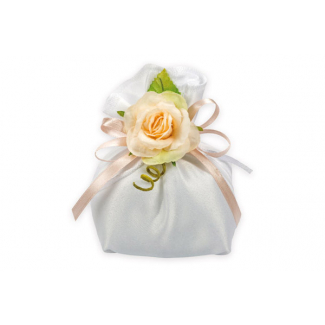 Sacchetto in raso "Albarosa" 13x15 cm, confezione da 10 pezzi