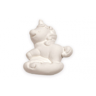 Unicorno in gesso, 3x3.5 cm, confezione da 12 pezzi