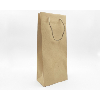 Shopper kraft avana portabottiglie, con maniglia in cordone cotone