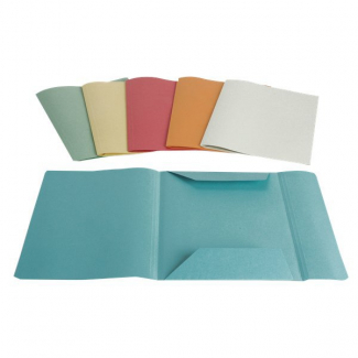Carpetta in cartoncino manilla 3 lembi monocolore, 24.5x33.5 cm, confezione da 100 pezzi, vari colori