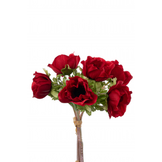 Bouquet anemone rosso 27 cm