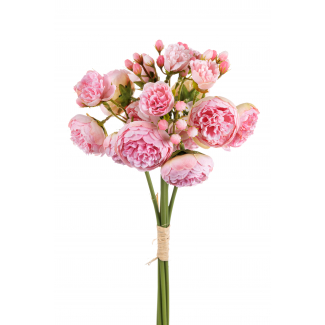 Bouquet mini peonie rosa 38 cm