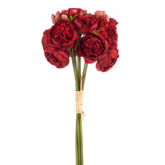 Bouquet mini peonie rosso 38 cm