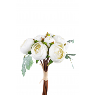 Bouquet ranuncoli bianco 38 cm