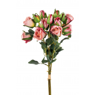 Bouquet boccioli rose rosa antico  40 cm