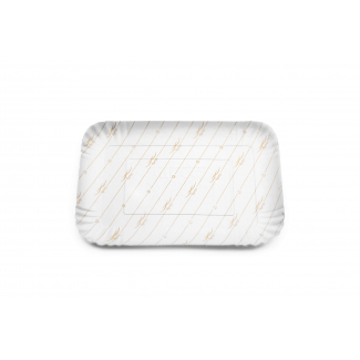 Vassoio cartone plastificato bianco rettangolare, modello "Giolly"