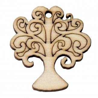 Albero della vita in legno, altezza 3.5 cm, confezione da 12 pezzi