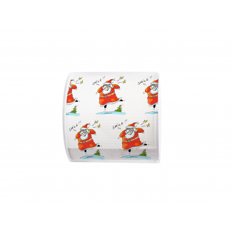 Rotolo carta igienica decoro Babbo Natale sorridente