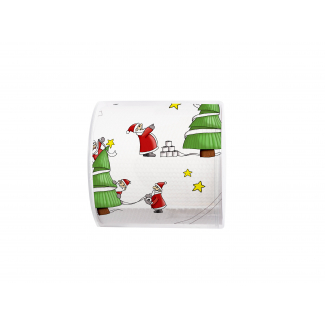 Rotolo carta igienica decoro Babbo Natale al lavoro