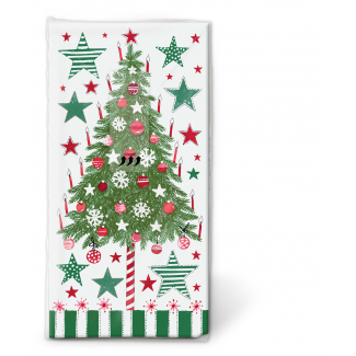 Fazzoletto con albero di Natale, confezione da 10 pezzi