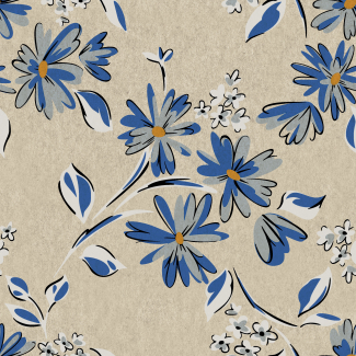 Tovagliolo di carta 2 veli immagine fiori blu, formato 33x33 cm, confezione da 25 pezzi