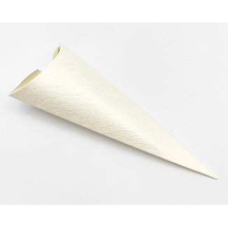 Cono porta confetti in cartoncino avorio perlato, 75x190mm, confezione da 10 pezzi