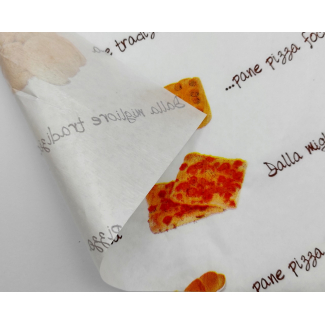 Carta accoppiata 45gr. stampa "Pane & pizza", formato 37x50cm, cartone da 10 kg.