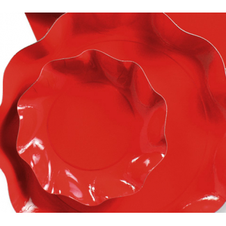 Piatto in cartoncino rosso lucido