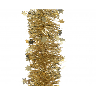 Festone oro con stelline, lunghezza 270 cm, diametro 10 cm