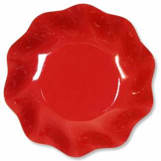 Piatto in cartoncino rosso lucido