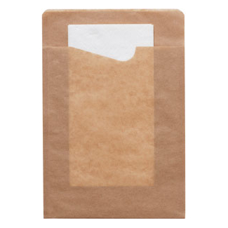Sacchetto portapanino in carta kraft avana antiunto con tovagliolo bianco 2 veli