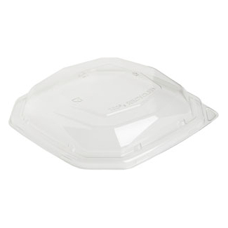 Coperchio 100% RPET  per piatto quadrato ottagonale in polpa di cellulosa da 1000ml confezione da 50 pezzi