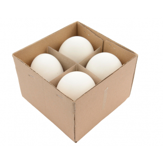 Uovo d'oca naturale bianco, diametro 5 cm, altezza 8 cm, confezione da 4 pezzi