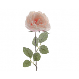 Rosa di seta brinata rosa chiaro, altezza 45 cm