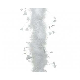 Boa di piume bianco, diametro 15 cm, lunghezza 184 cm