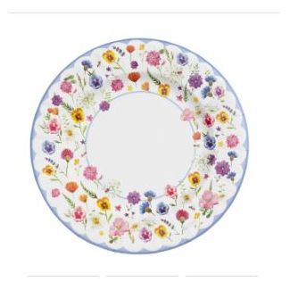 Piatto in cartoncino fantasia "Botanic Flowers", confezione da 8 pezzi