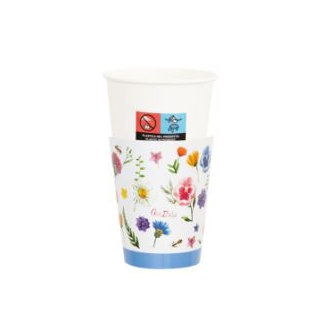 Bicchiere cartoncino fantasia "Botanic Flowers", confezione da 8 pezzi