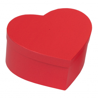 Scatola in cartoncino rigido rosso sagomata "Cuore" con coperchio