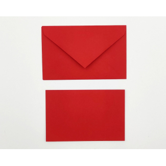 Biglietto e busta colore rosso, formato 7x11 cm, confezione da 100/100 pezzi