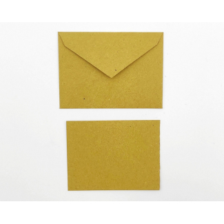 Biglietto e busta in carta paglia, formato 5.8x7.8 cm, confezione da 100/100 pezzi