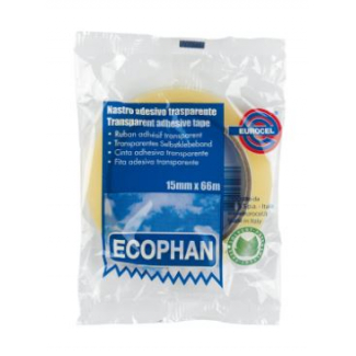 Rotolo nastro adesivo "Ecophan" trasparente, 15mm x 66 metri