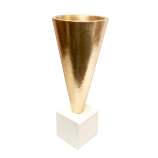 Coppa conica oro con base quadrata bianca, varie misure