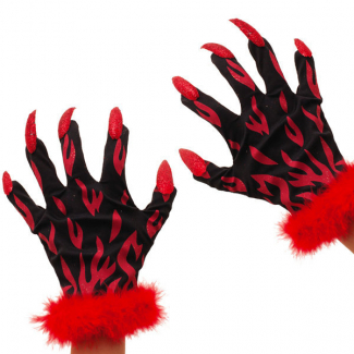 Guanti da diavolo con unghie glitter