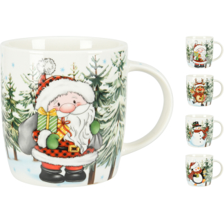 Mug natalizia in porcellana da 370 ml, soggetti assortiti