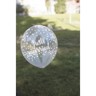 Palloncino con scritta "JUST MARRIED", 50cm in confezione da 6 pezzi