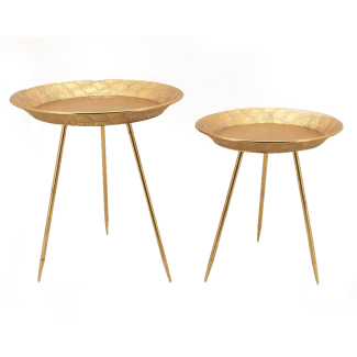 Tavolino in metallo oro con 3 piedi, varie misure