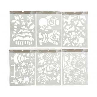 Stencil soggetti natalizi assortiti, 44x59 cm