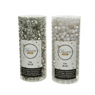 Filo di perline bianco ottico, diametro 8 mm, lunghezza 9 metri