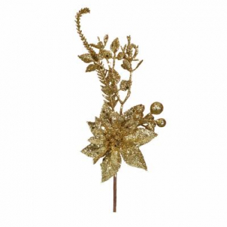 Pick stella di Natale glitter oro, lunghezza 22 cm, confezione da 6 pezzi